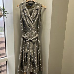 Light grey dress with white dot pattern